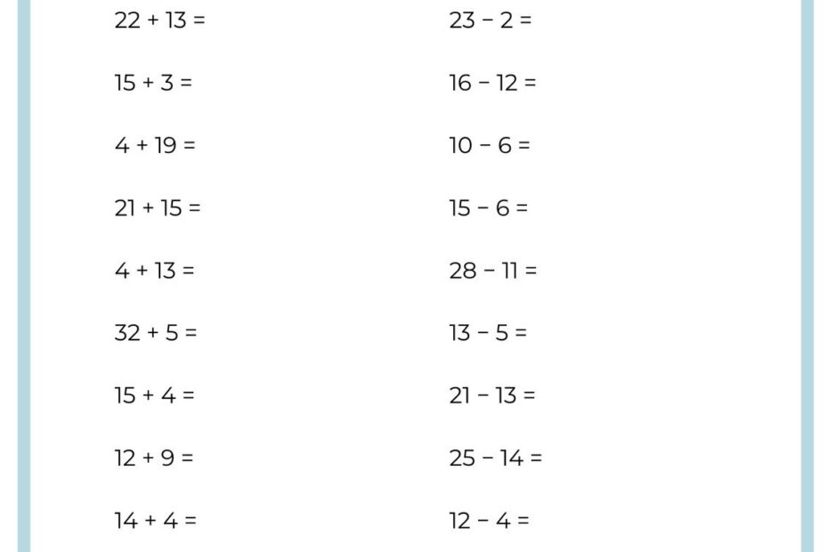 Free Math Worksheets By Math Drills Worksheets Library