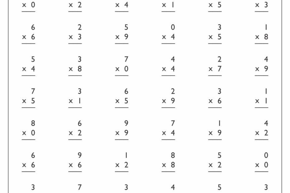 Free Multiplication Worksheets Printable Printable Worksheets