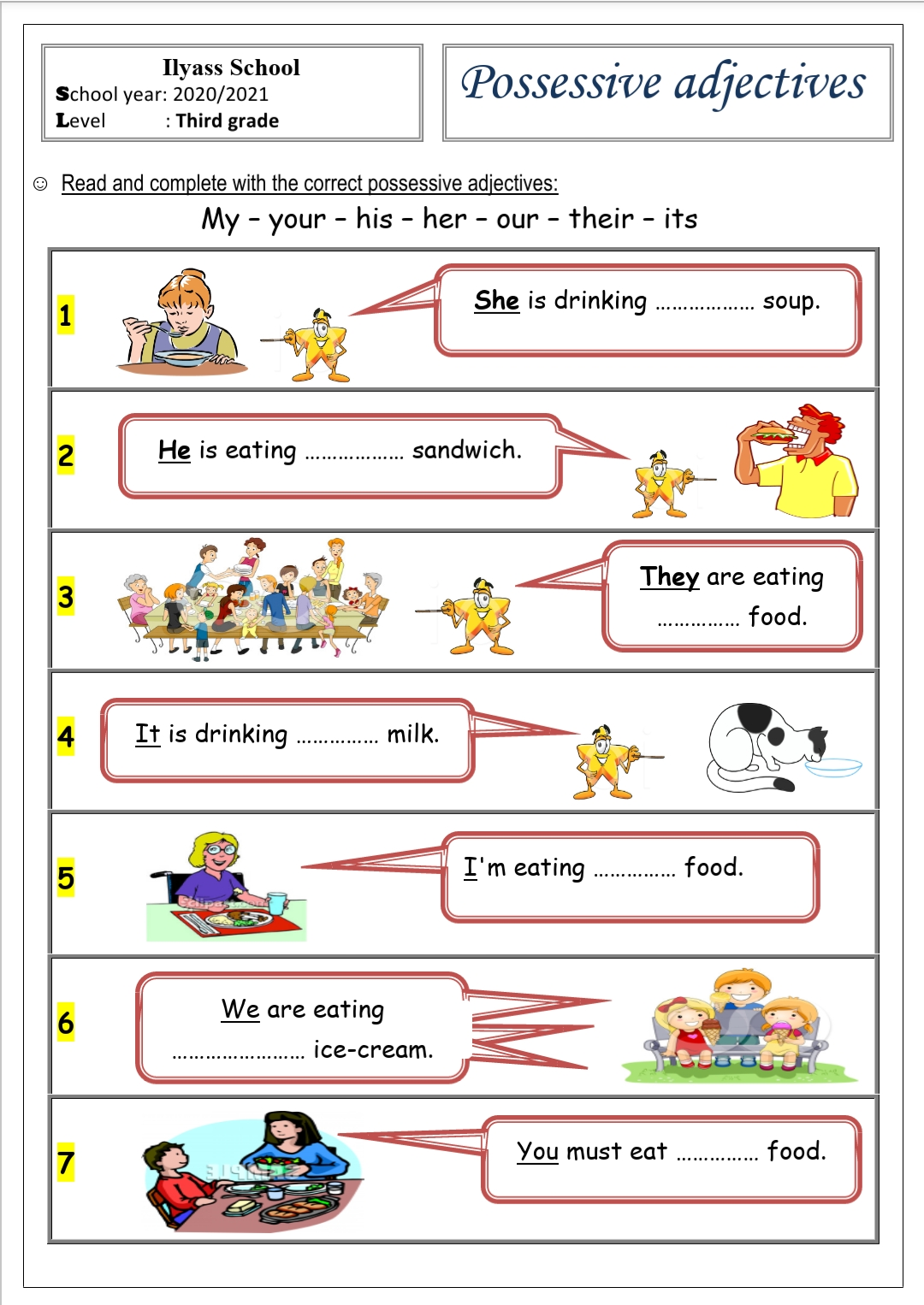 Free Possessive Adjective Worksheet Download Free Possessive Adjective 