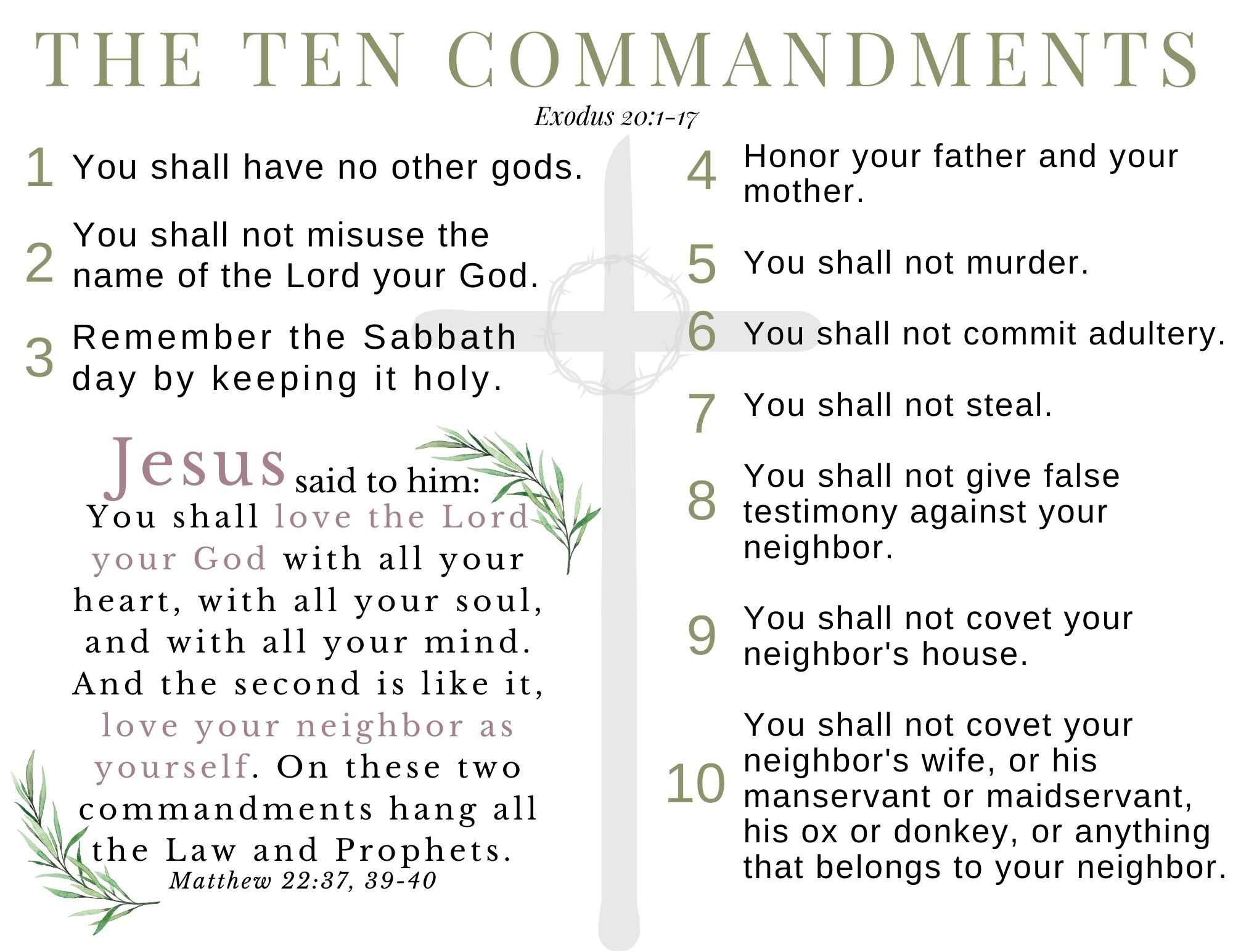 Free Printable 10 Commandments Printable Worksheets Printable And 