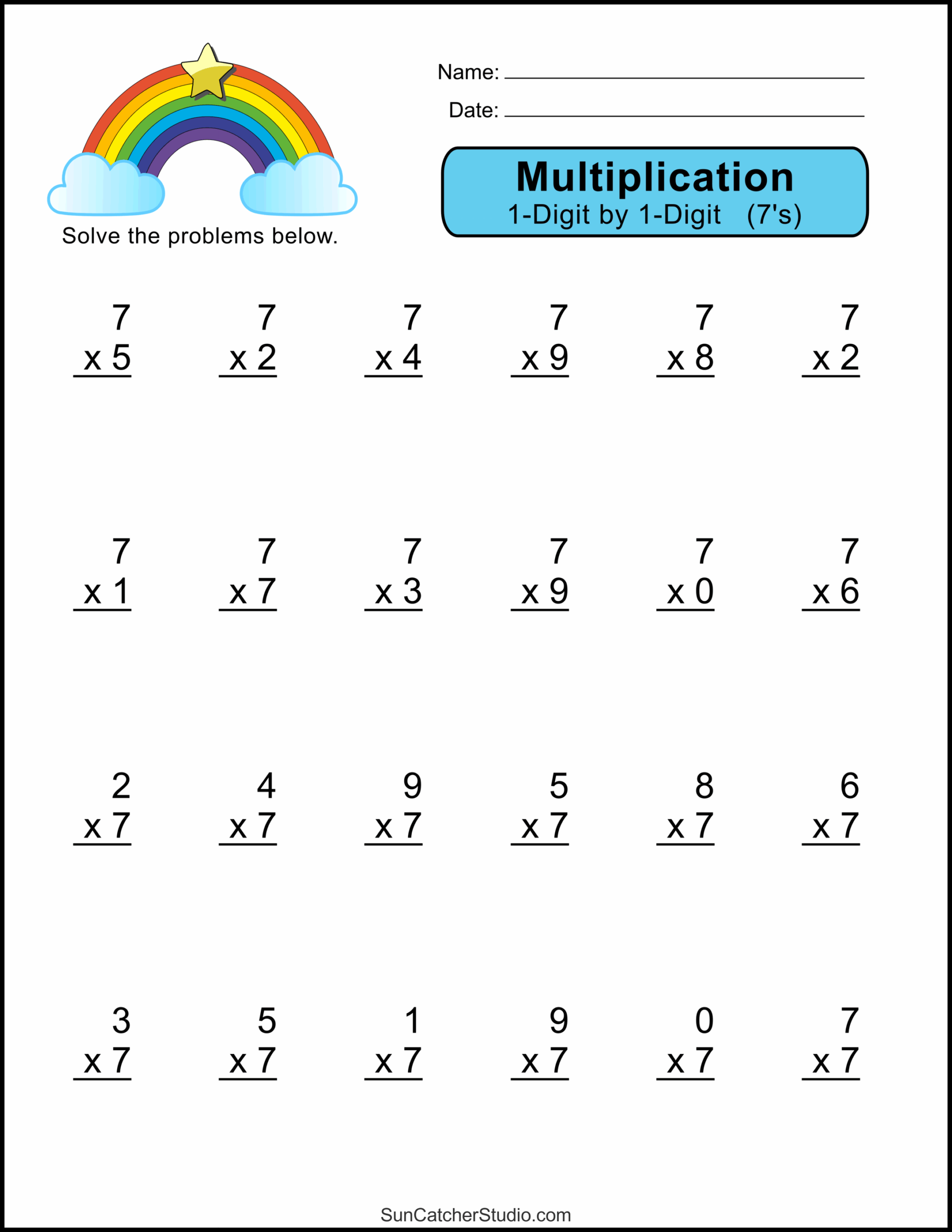 Free Printable 3rd Grade Multiplication Worksheet Download Free 