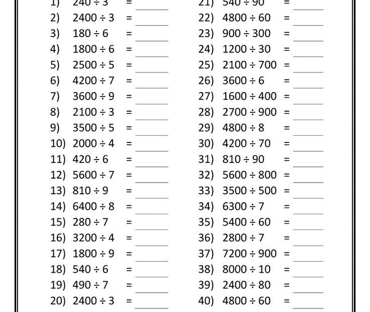 Free Printable 4th Grade Math Worksheets Printable Worksheets