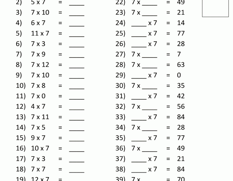 Free Printable 7th Grade Math Worksheets With Answer Key Math