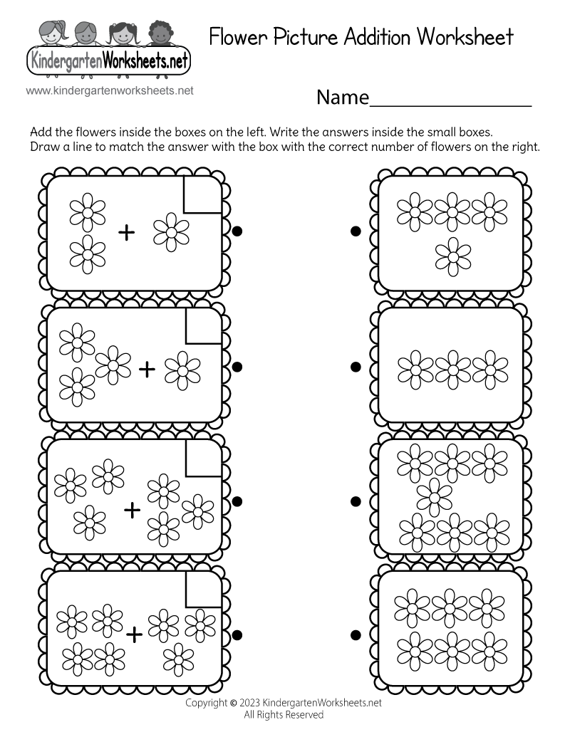 Free Printable Addition Worksheets Kindergarten