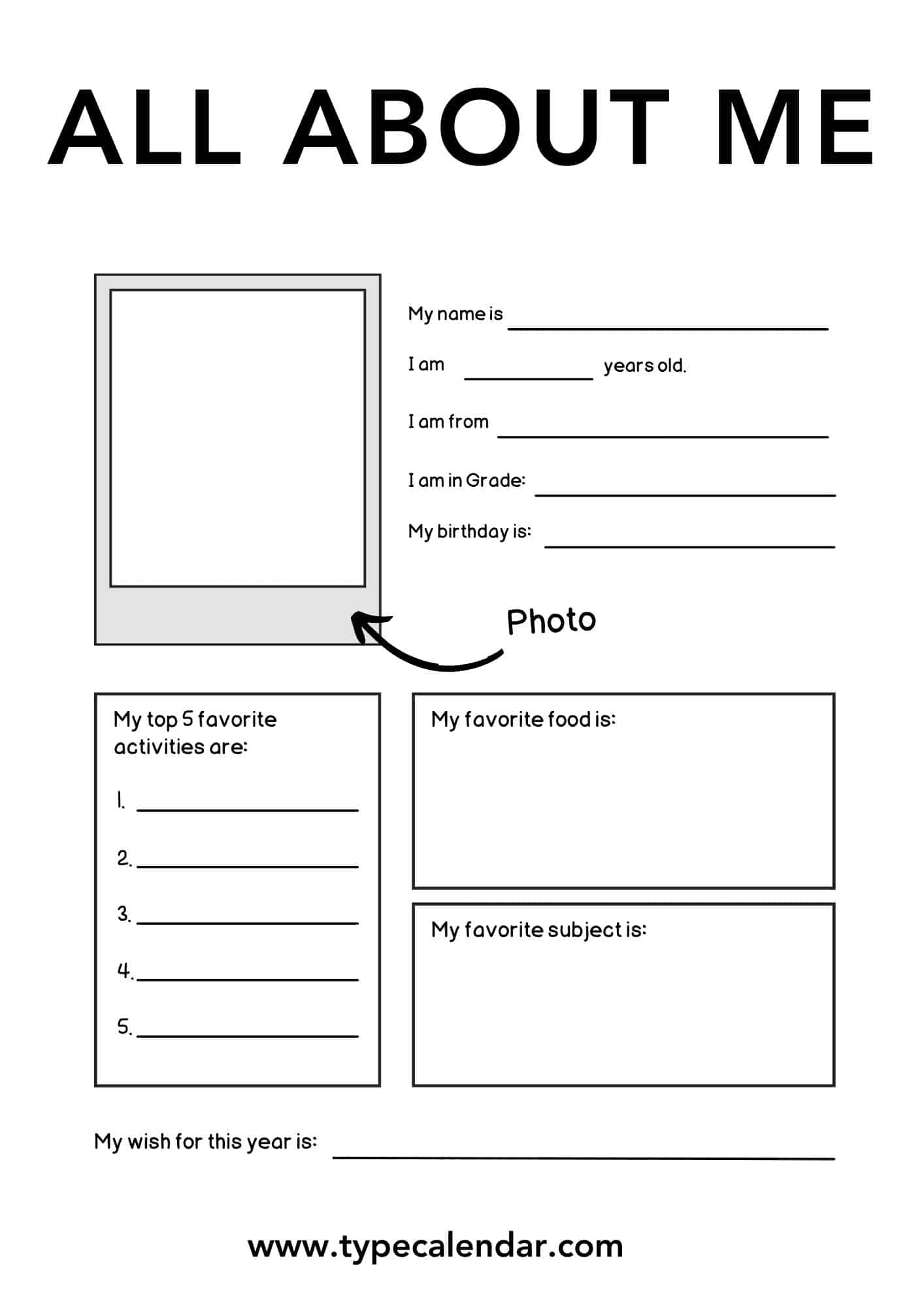 Free Printable All About Me Printable Poster Worksheet For 44 OFF