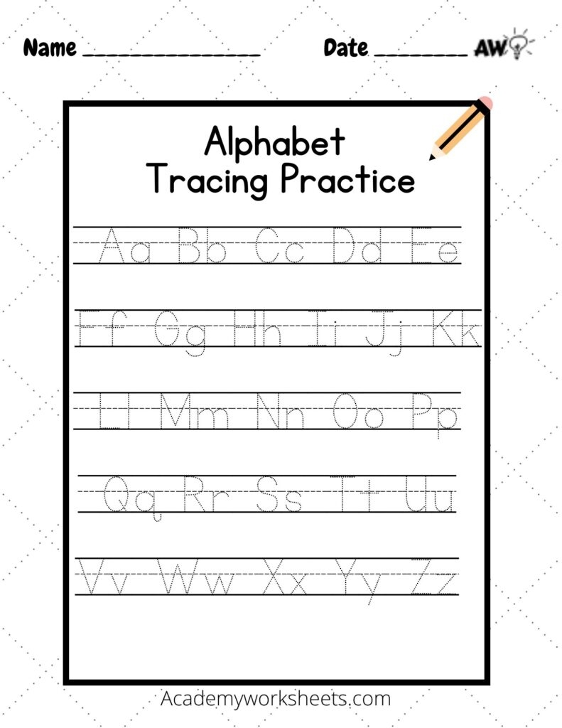 Free Printable Alphabet Letter Tracing Worksheet Download Free 