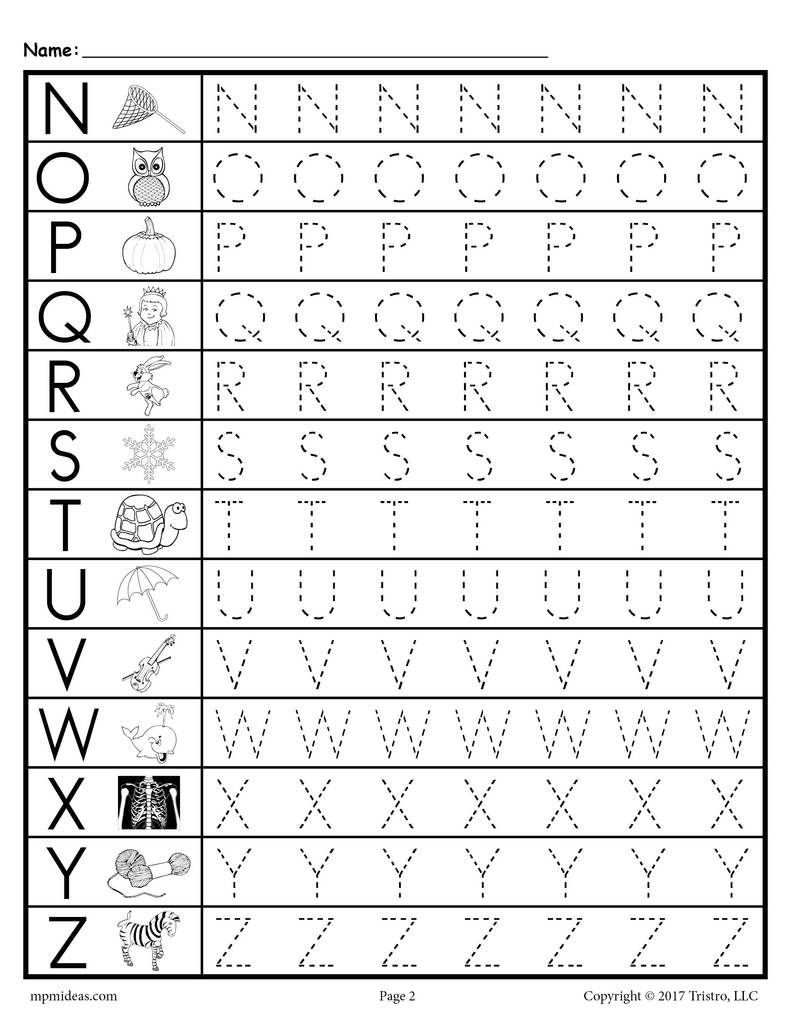 Free Printable Alphabet Letter Tracing Worksheets