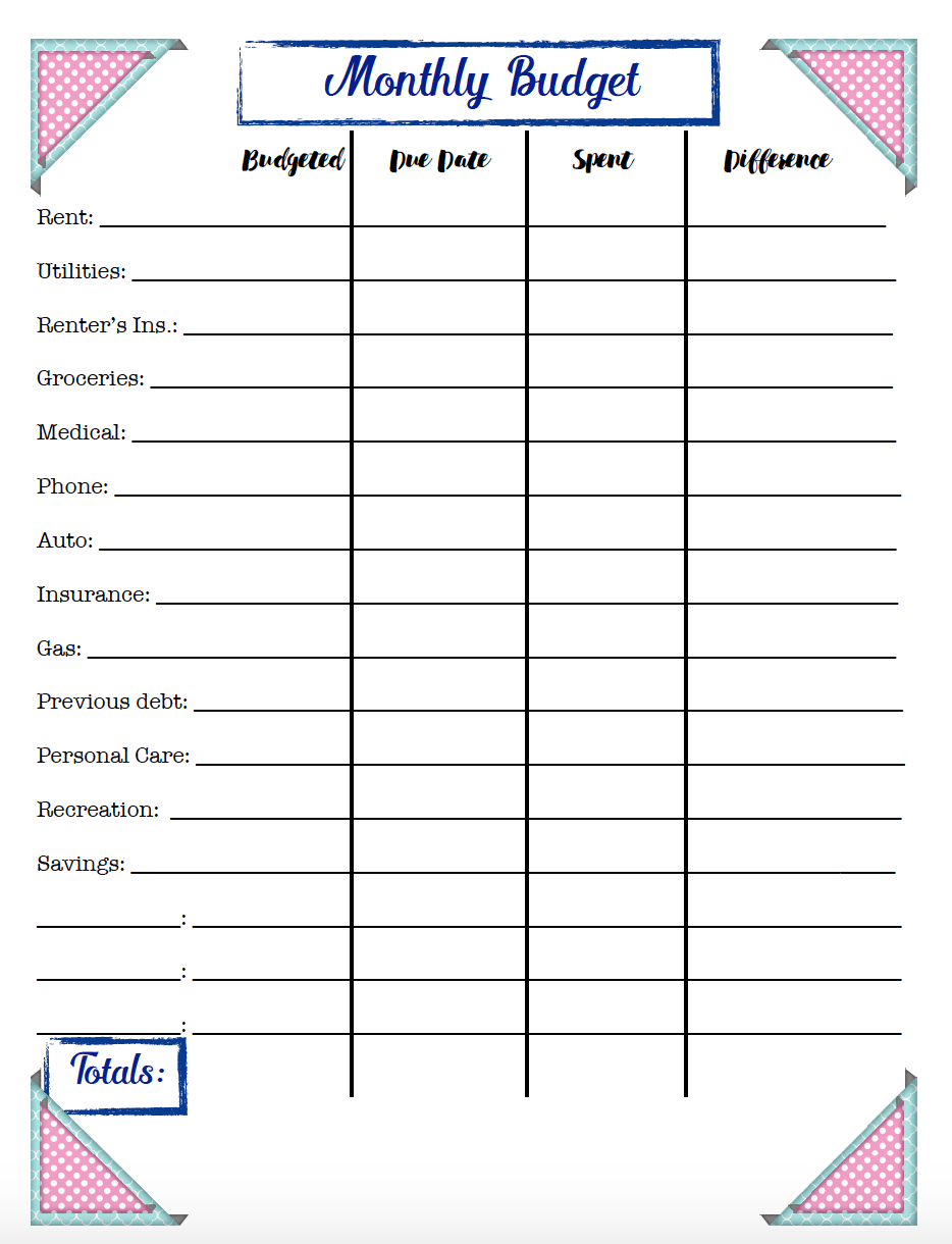 Free Printable Budget Worksheets 19 Printable PDF Template