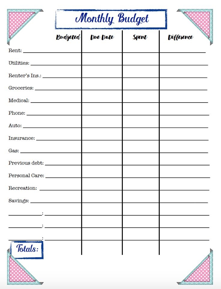 Free Printable Budget Worksheets 60 Printable PDF Template