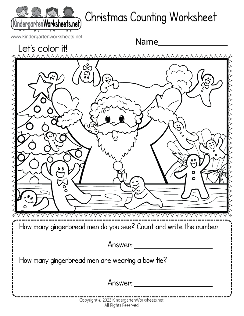 Free Printable Christmas Counting Worksheets Ronald Worksheets