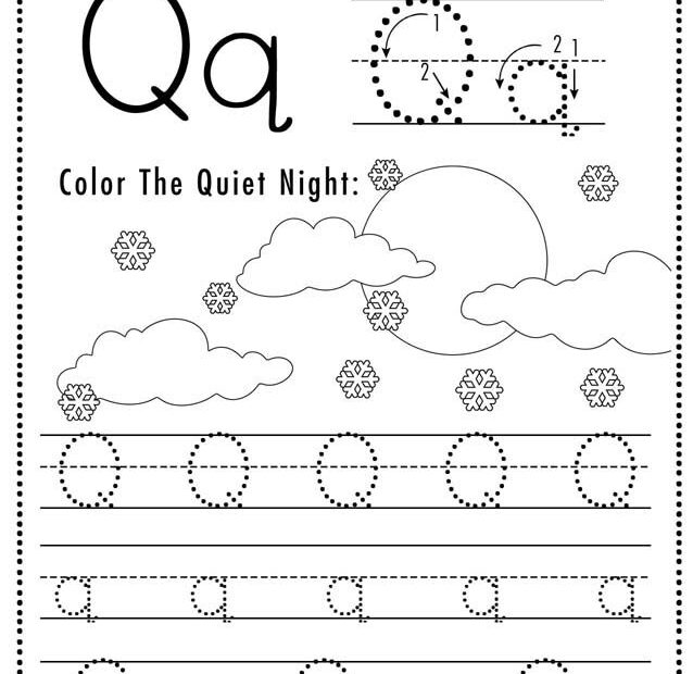 Free Printable Christmas Themed Letter Q Worksheets And Coloring Pages