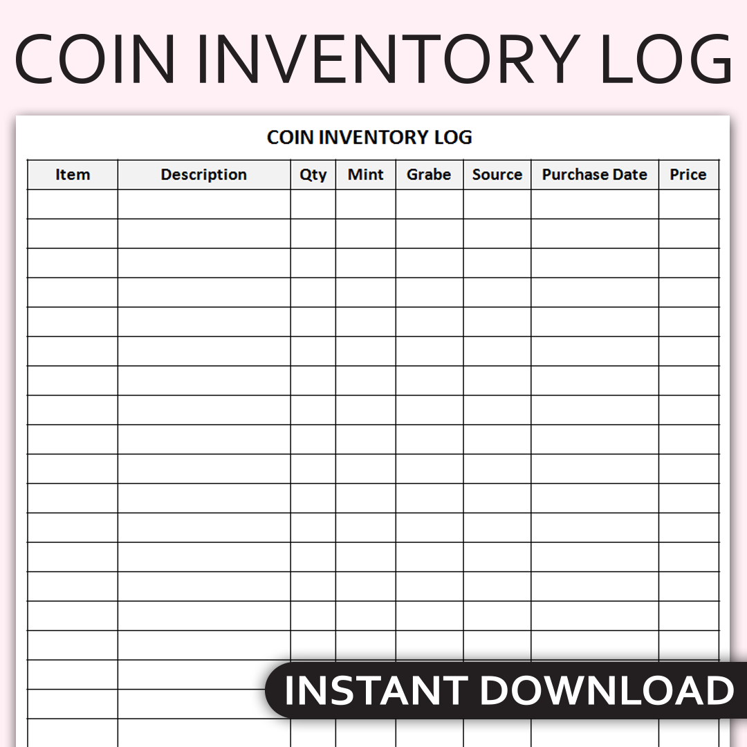 Free Printable Coin Inventory Sheets Download Free Printable Coin 