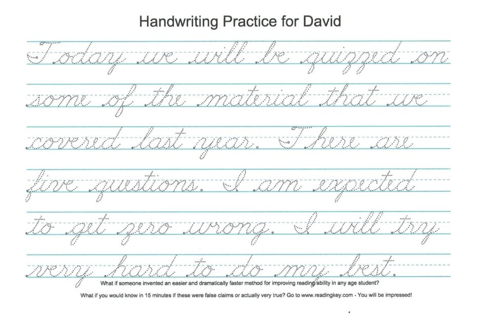 Free Printable Cursive Handwriting Worksheets Blank Printable Worksheets