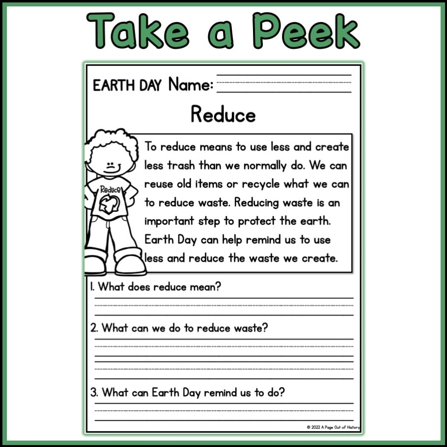 Free Printable Earth Day Reading Comprehension Worksheets Reading 