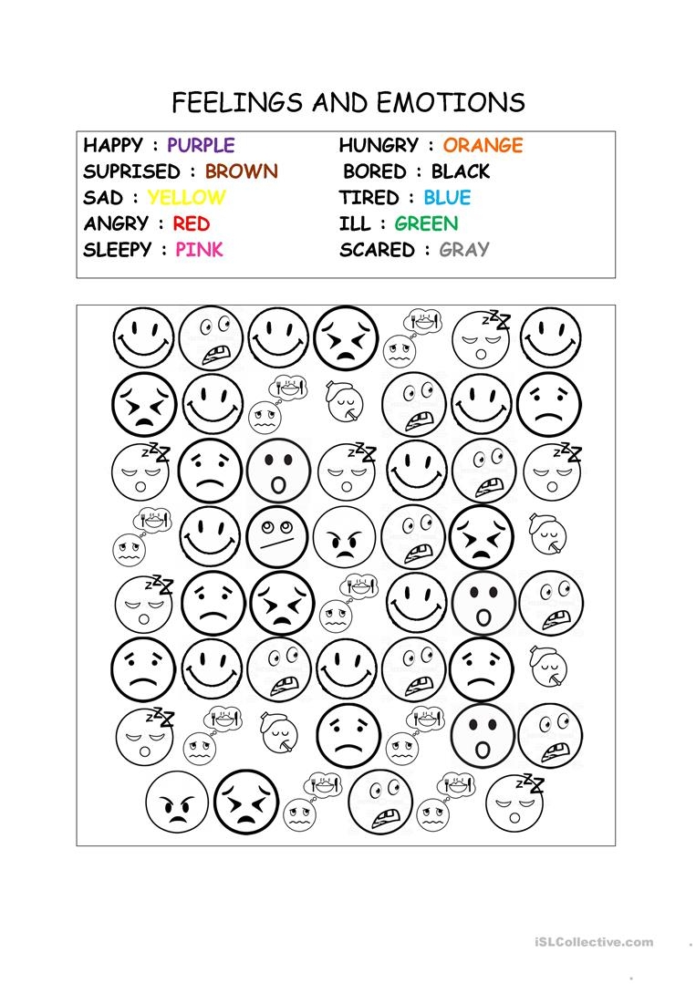 Free Printable Emotions Worksheets Feelings