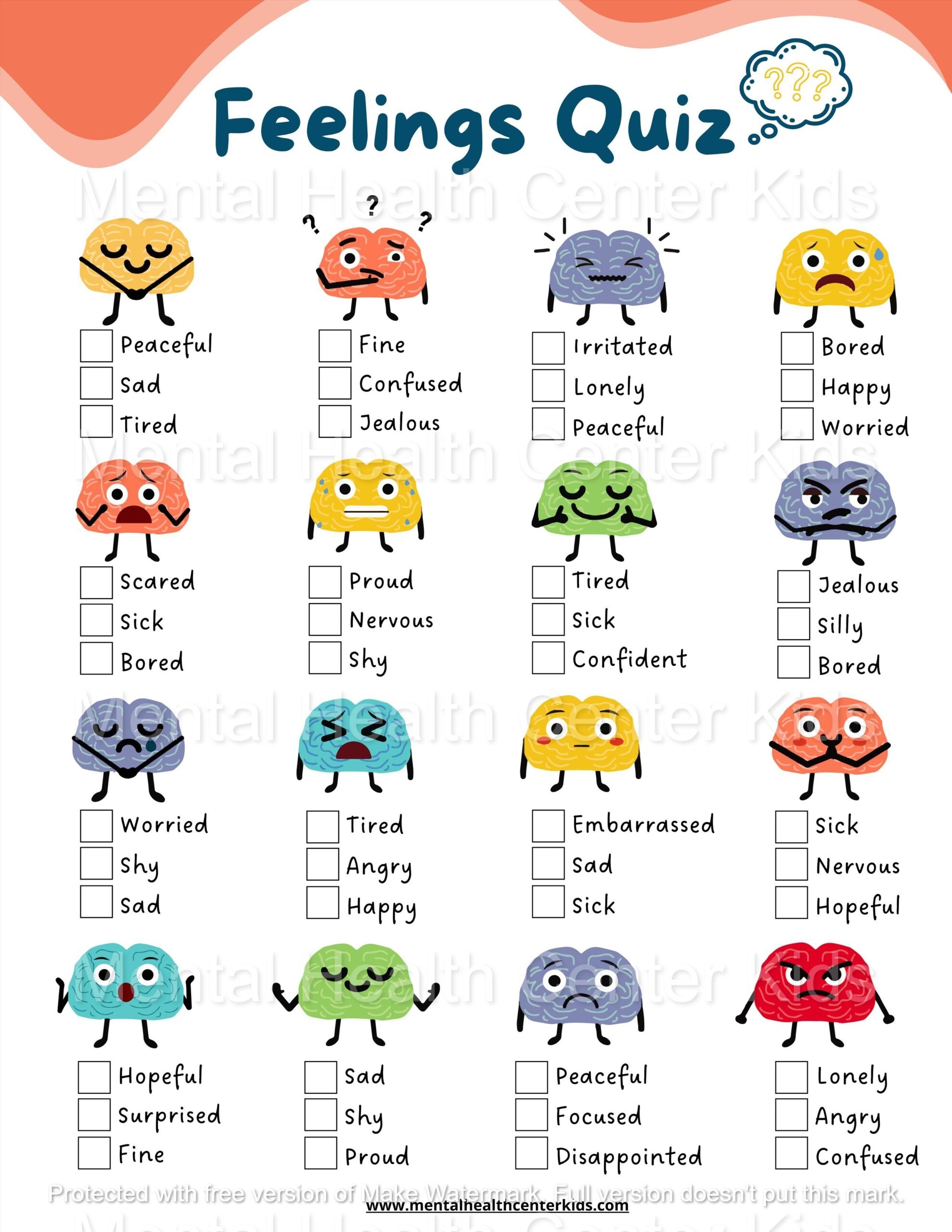 Free Printable Feelings Worksheets PDF Emotional Intelligence Activities