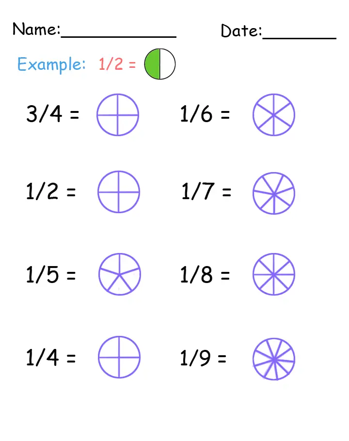 Free Printable Fraction Worksheets