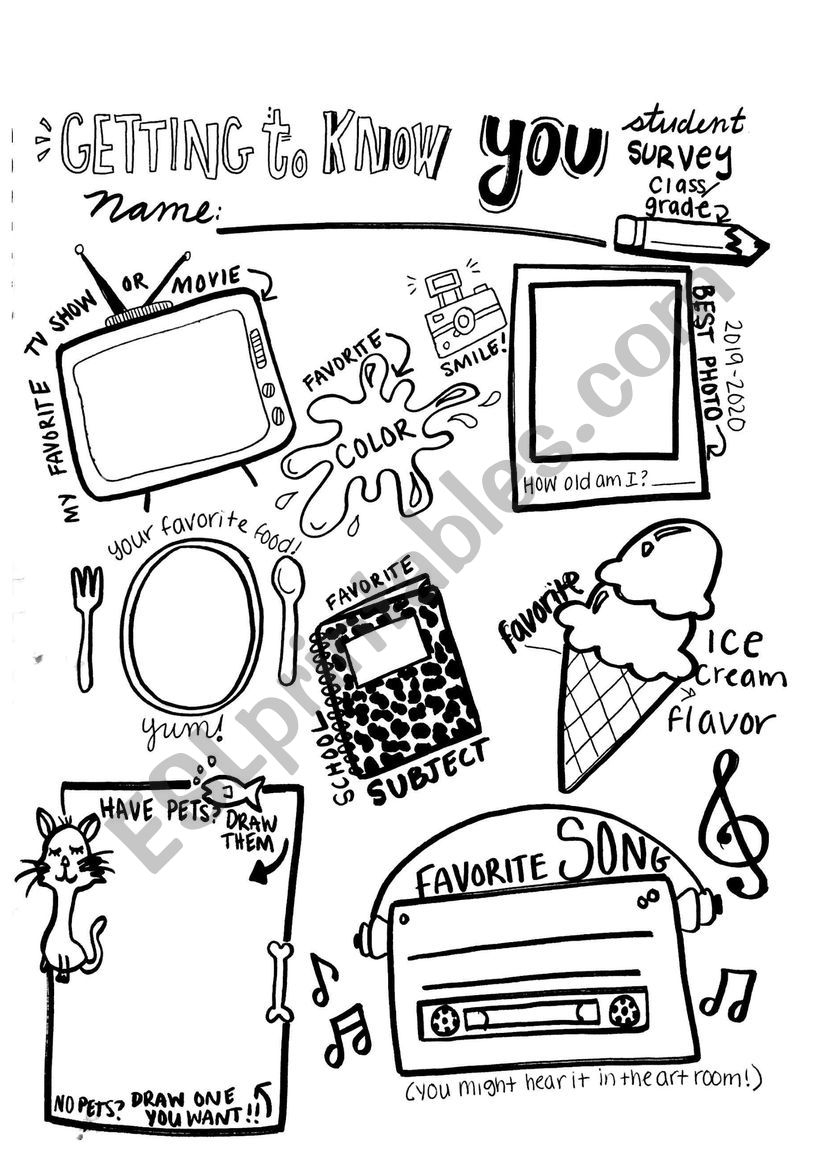 Free Printable Get To Know You Worksheet Let Your Students Cut Out The 