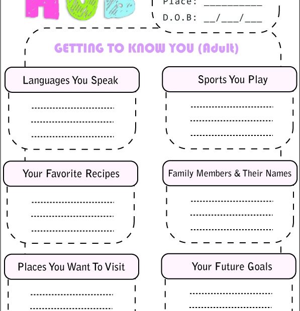 Free Printable Getting To Know You Worksheet For Adults PDF