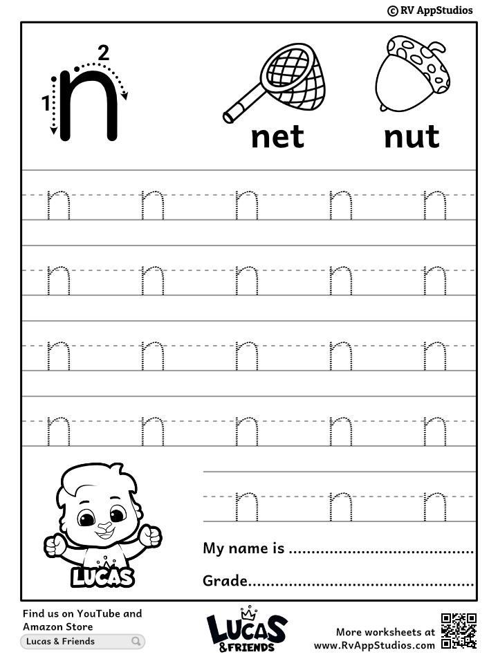 Free Printable Letter N Tracing Worksheets