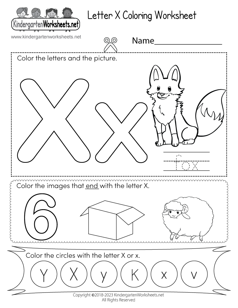 Free Printable Letter X Coloring Worksheet