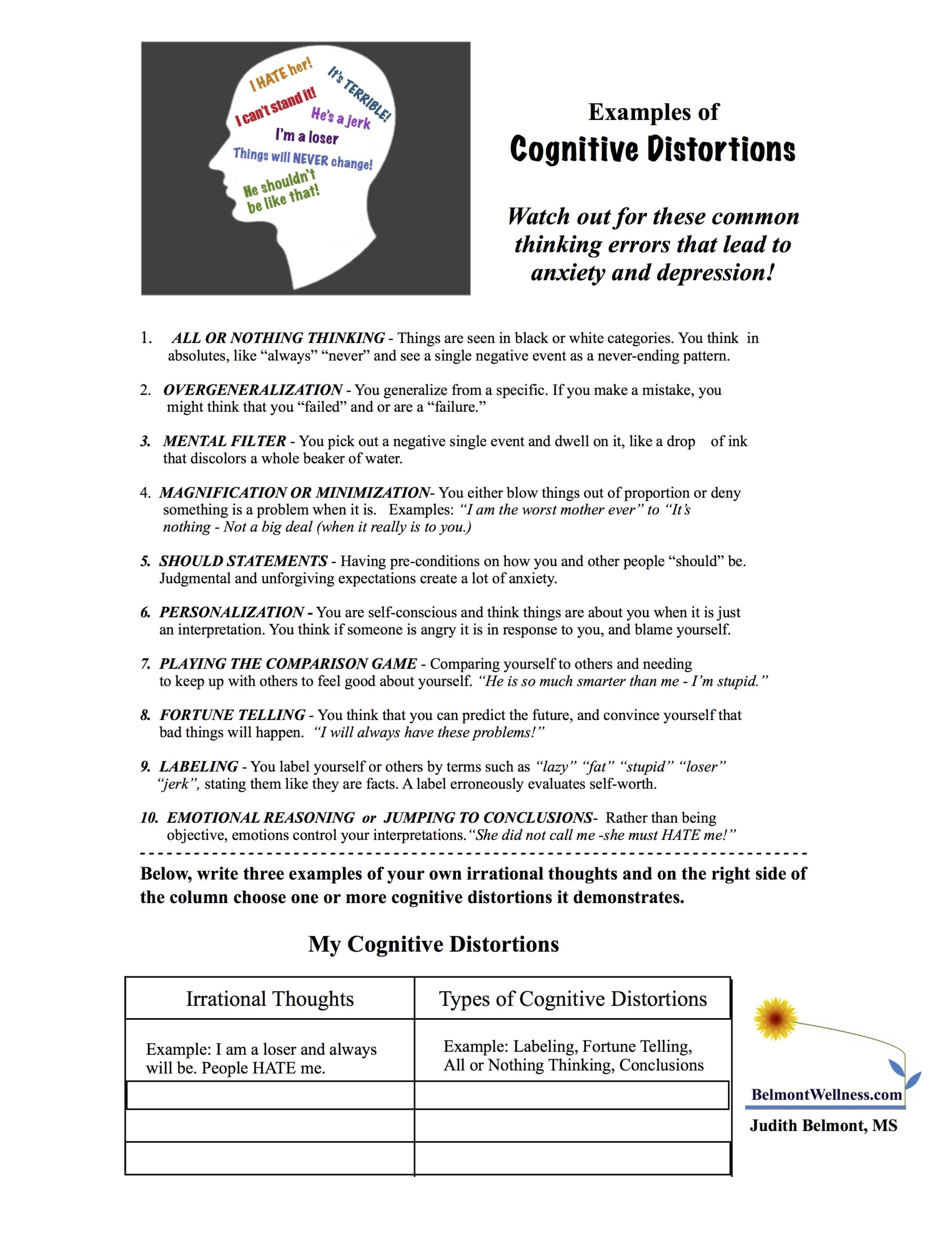 Free Printable Mental Health Worksheets Printable Worksheets