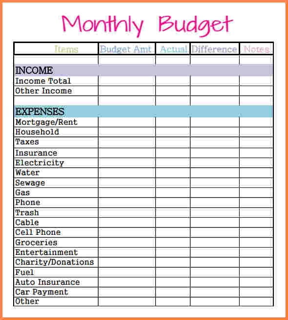 Free Printable Monthly Budget Worksheet Excel Budgeting Worksheets