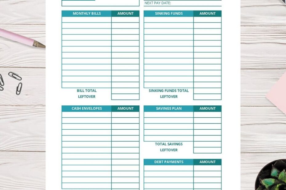 Free Printable Paycheck Budget Worksheet Budgeting Worksheets