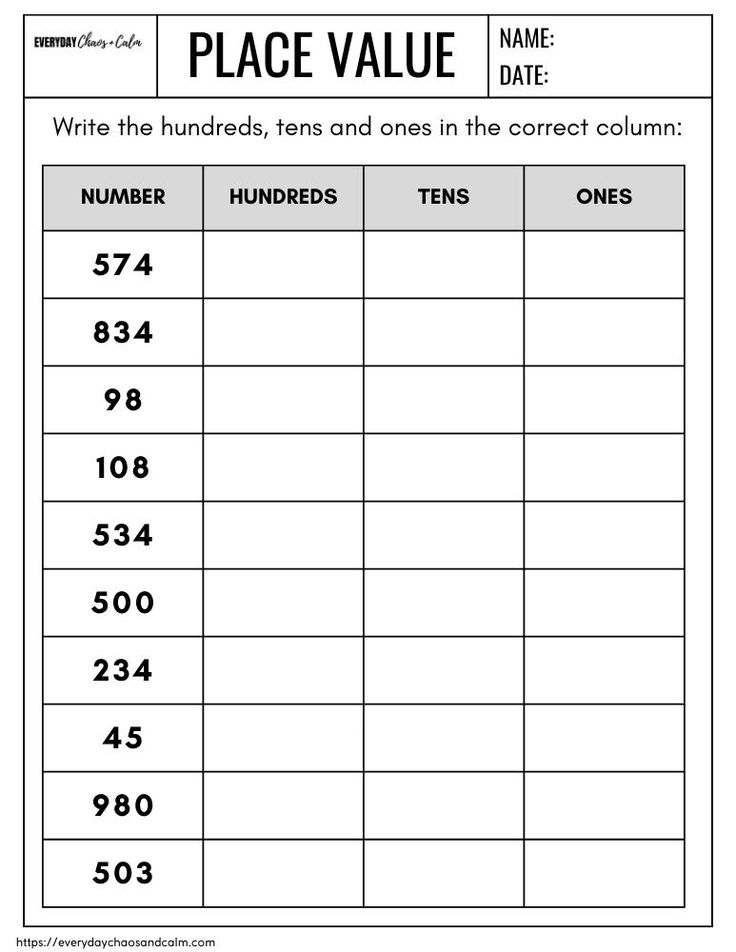 Free Printable Place Value Worksheets In 2024 Place Value Worksheets 