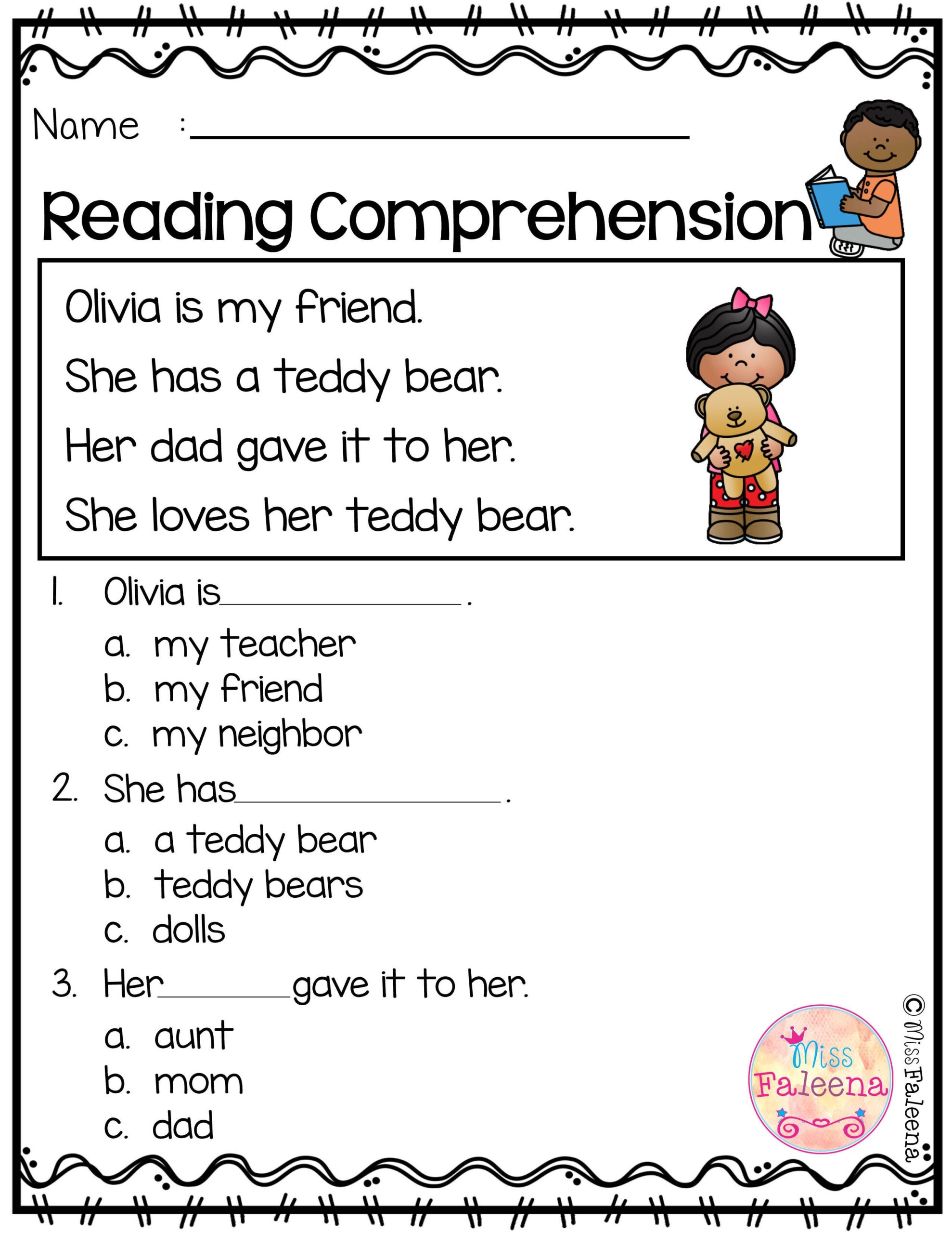 Free Printable Reading Comprehension Worksheets Printable Worksheets