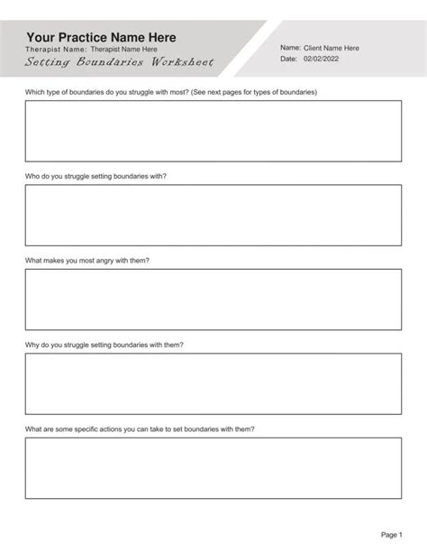 Free Printable Setting Boundaries Worksheet Worksheets Library