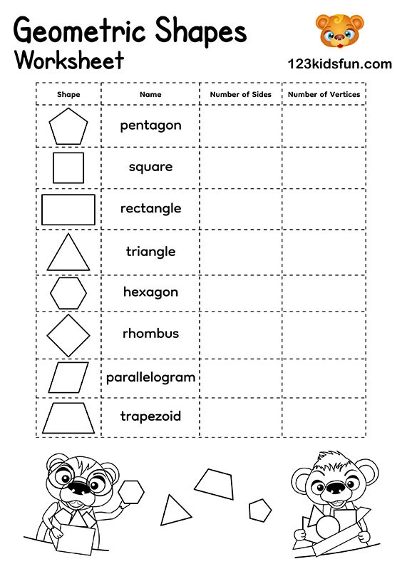 Free Printable Shapes Worksheets For Preschool Kindergarten Kids