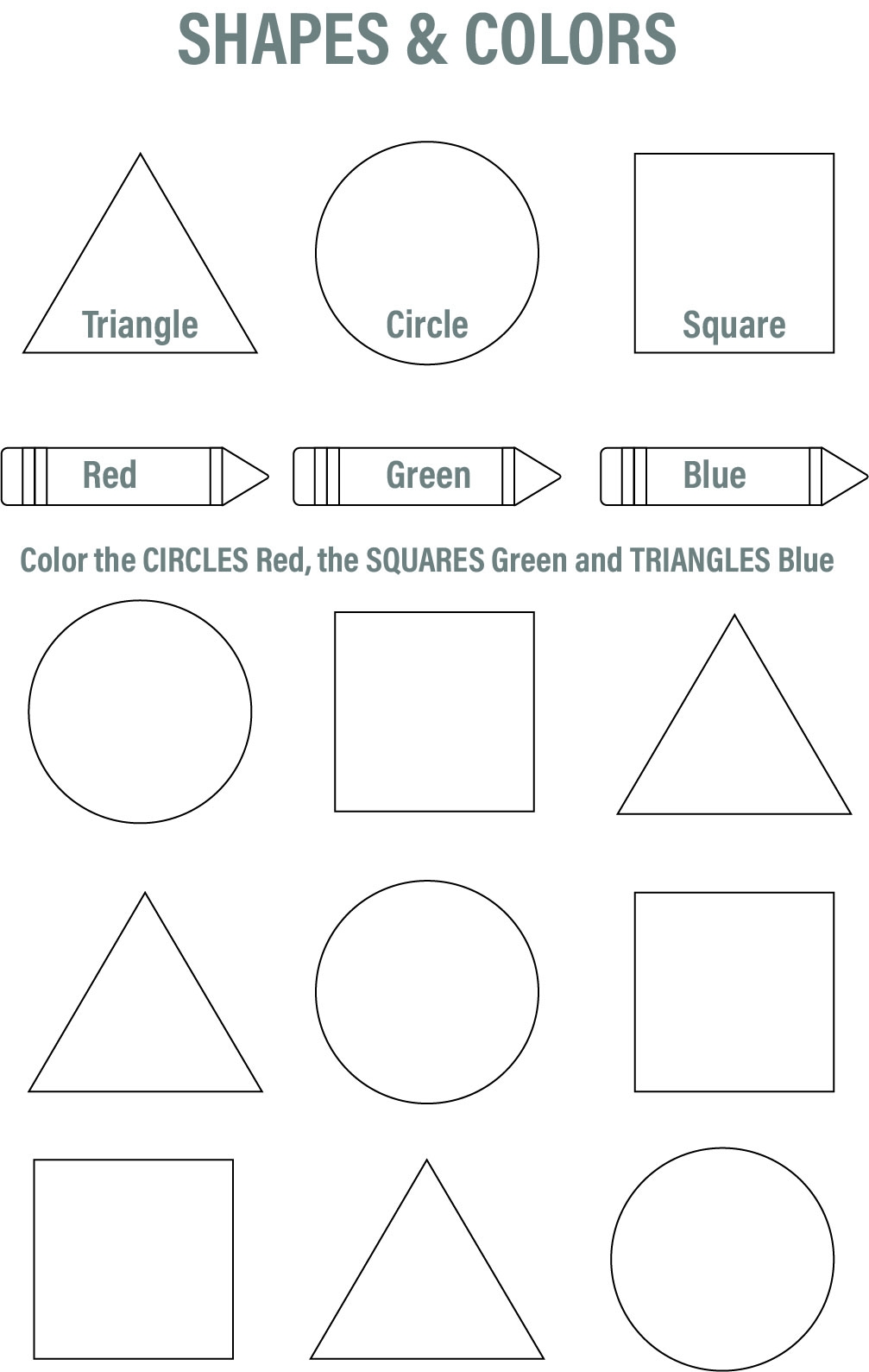 Free Printable Shapes Worksheets