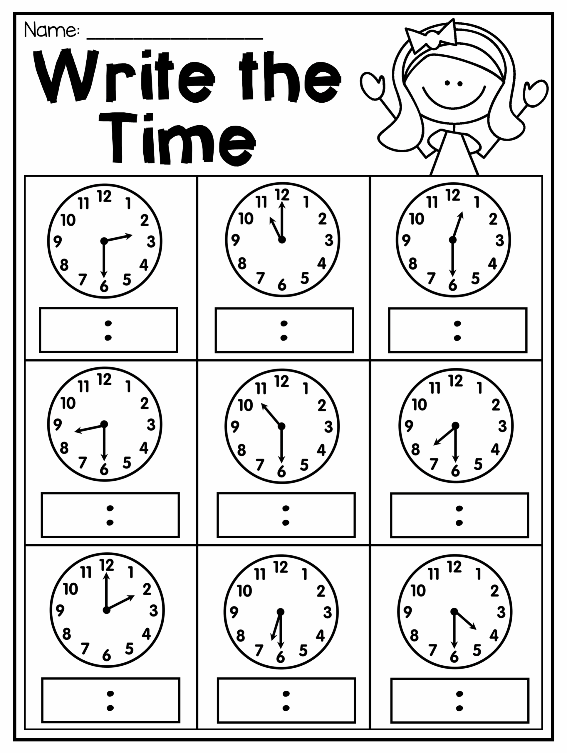 Free Printable Telling Time Worksheets Printable Word Searches
