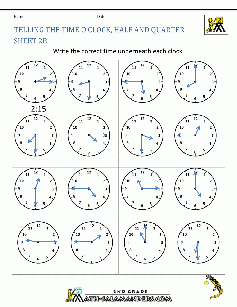 Free Printable Time Worksheets