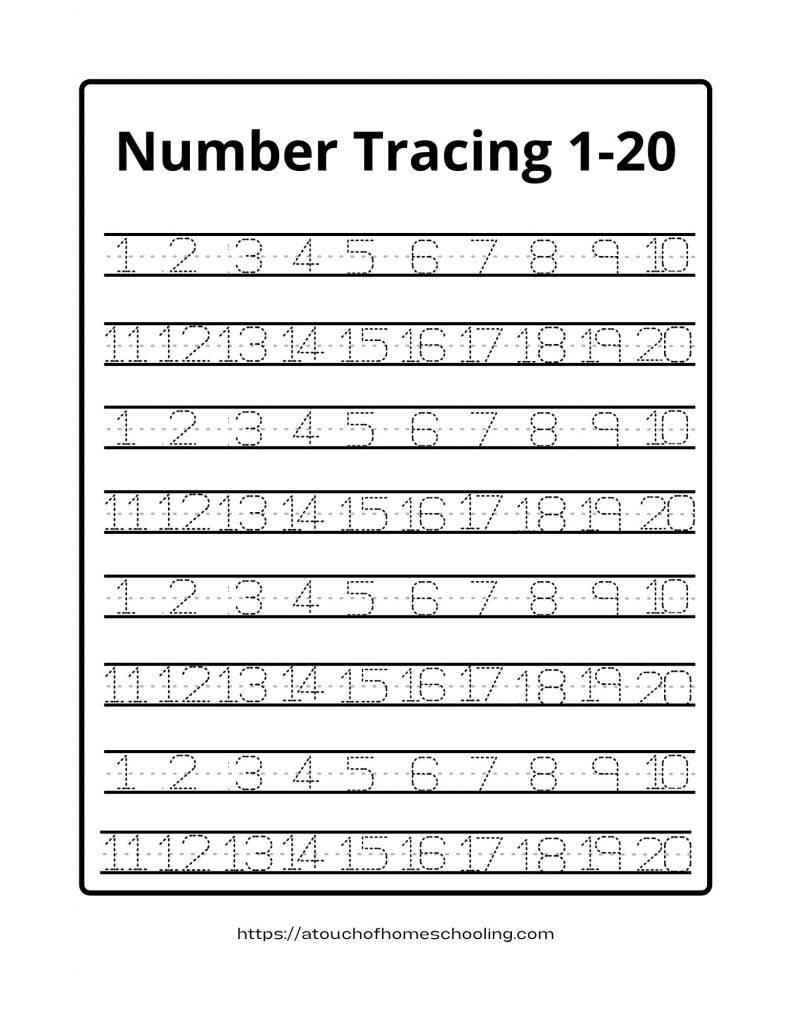Free Printable Tracing Numbers 1 20 Worksheets Pdf Printable Templates