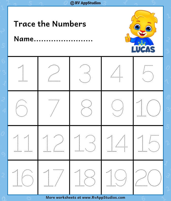 Free Printable Tracing Numbers 1 20 Worksheets Pdf Www inf inet