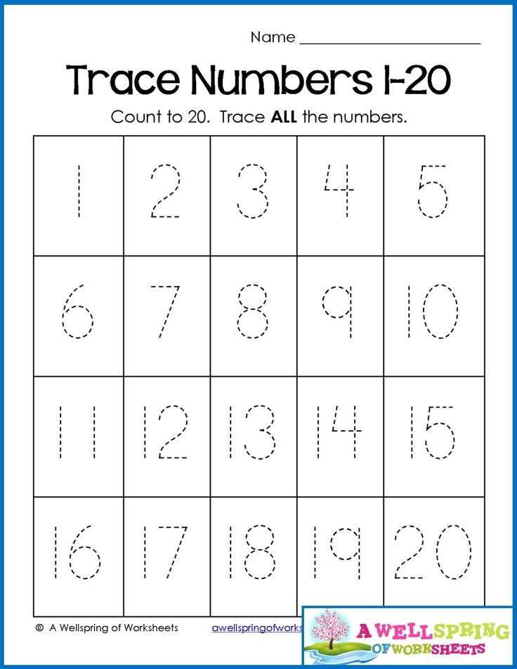 Free Printable Tracing Numbers 1 20 Worksheets