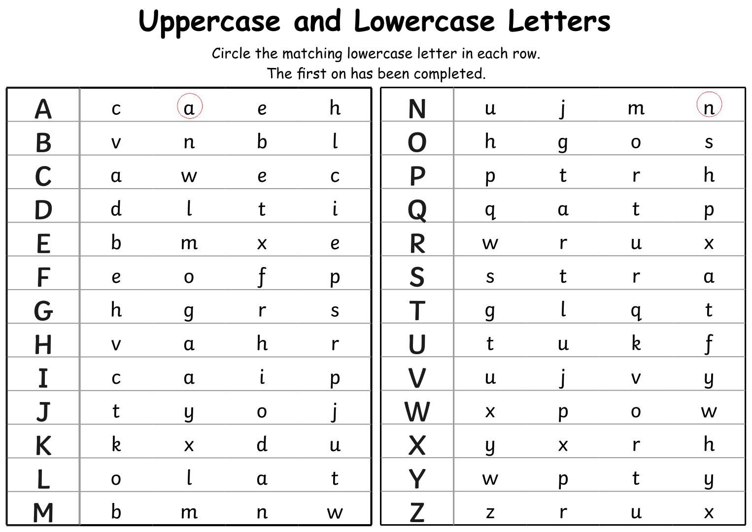 Free Printable Uppercase And Lowercase Letters Worksheets Pdf 