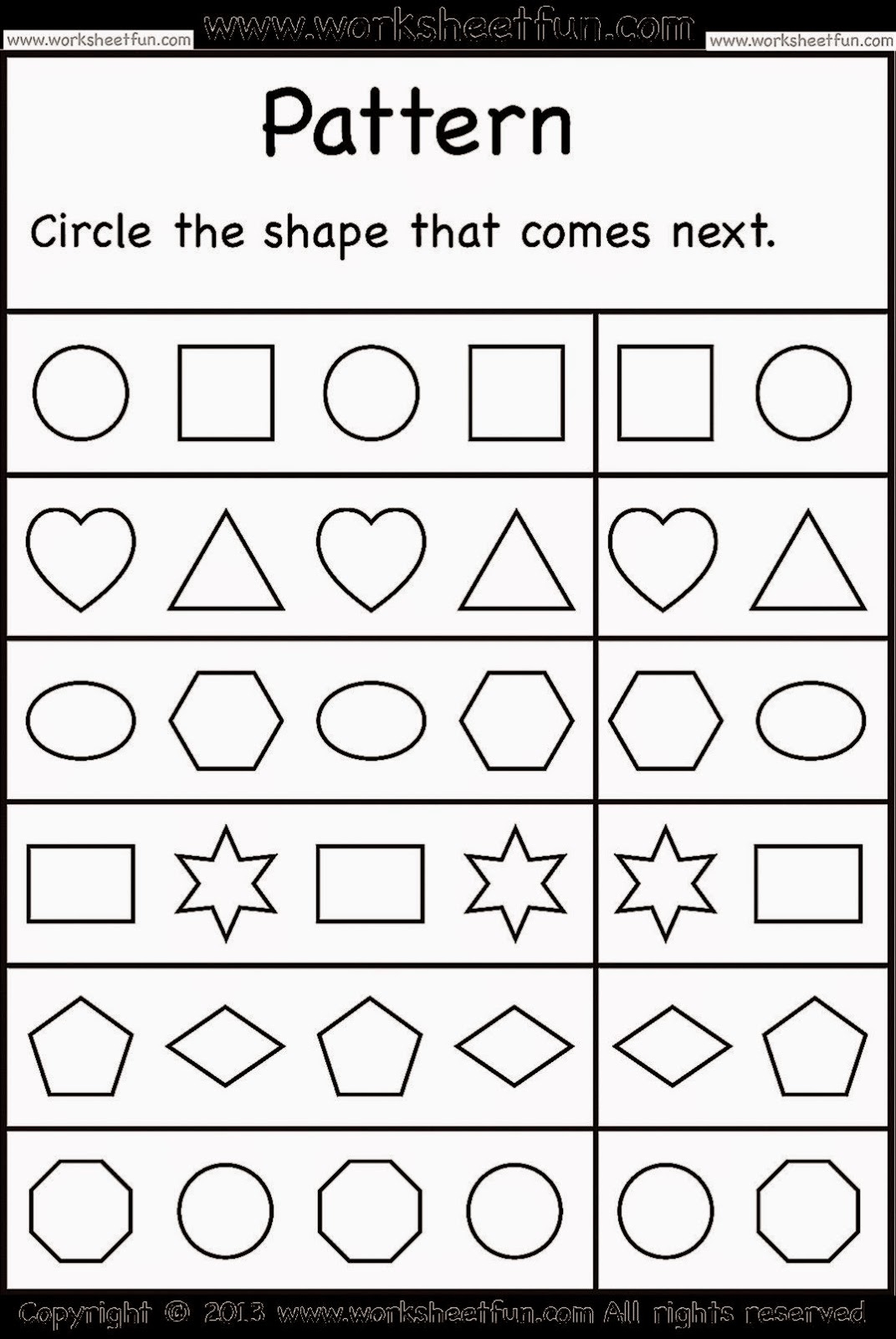Free Printables Kindergarten Worksheets