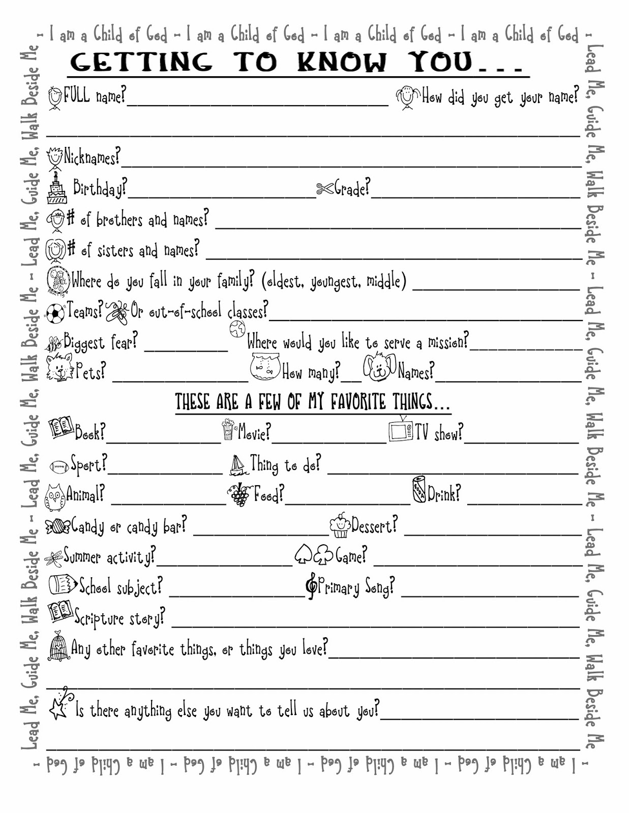 Get To Know You Worksheet Printable Printable Templates