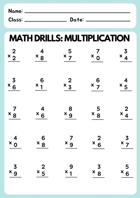 Grade 1 Graphic Multiplication Math School Worksheets For Primary 