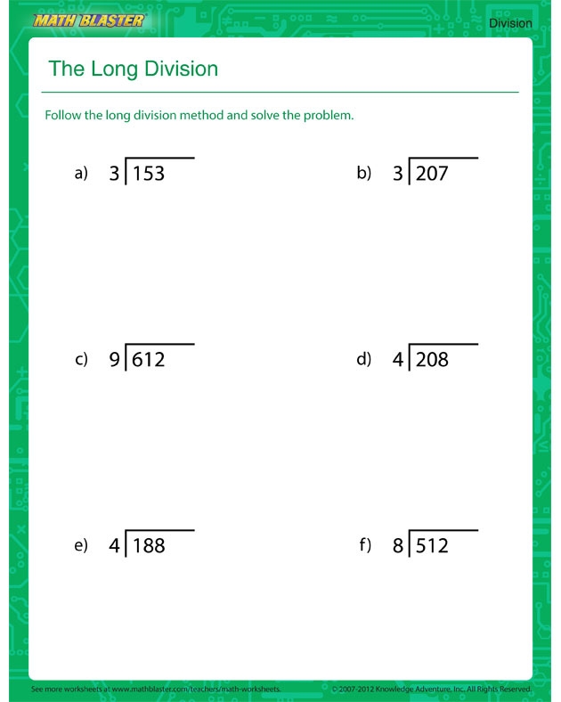Grade 4 Long Division Explained Long Division Worksheets