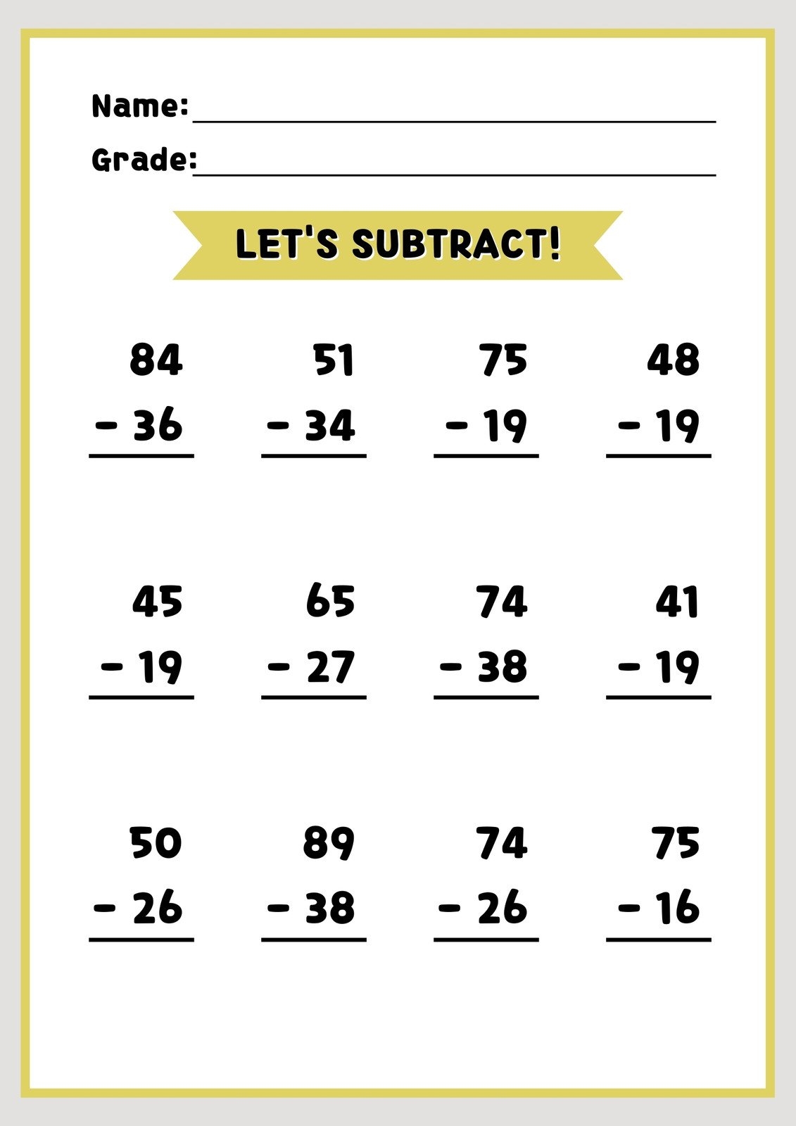 Grade 5 Subtraction Worksheets Free Printables Worksheets 