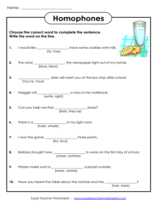 Homophones Worksheets Worksheets Library