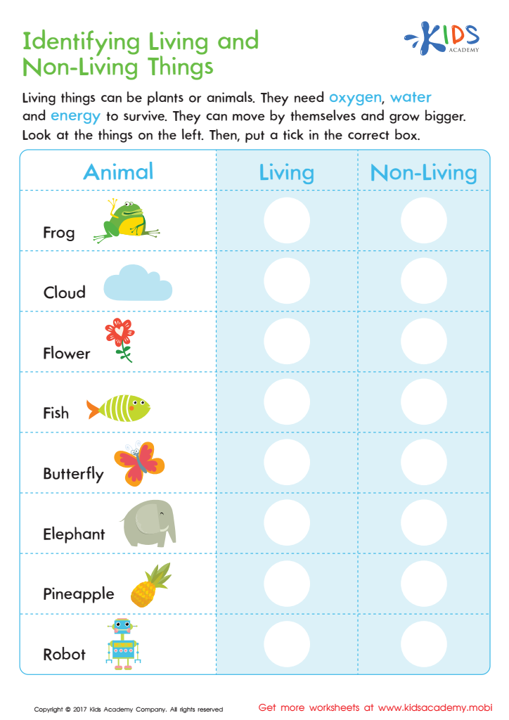 Is It Living Worksheet Worksheets For Kindergarten