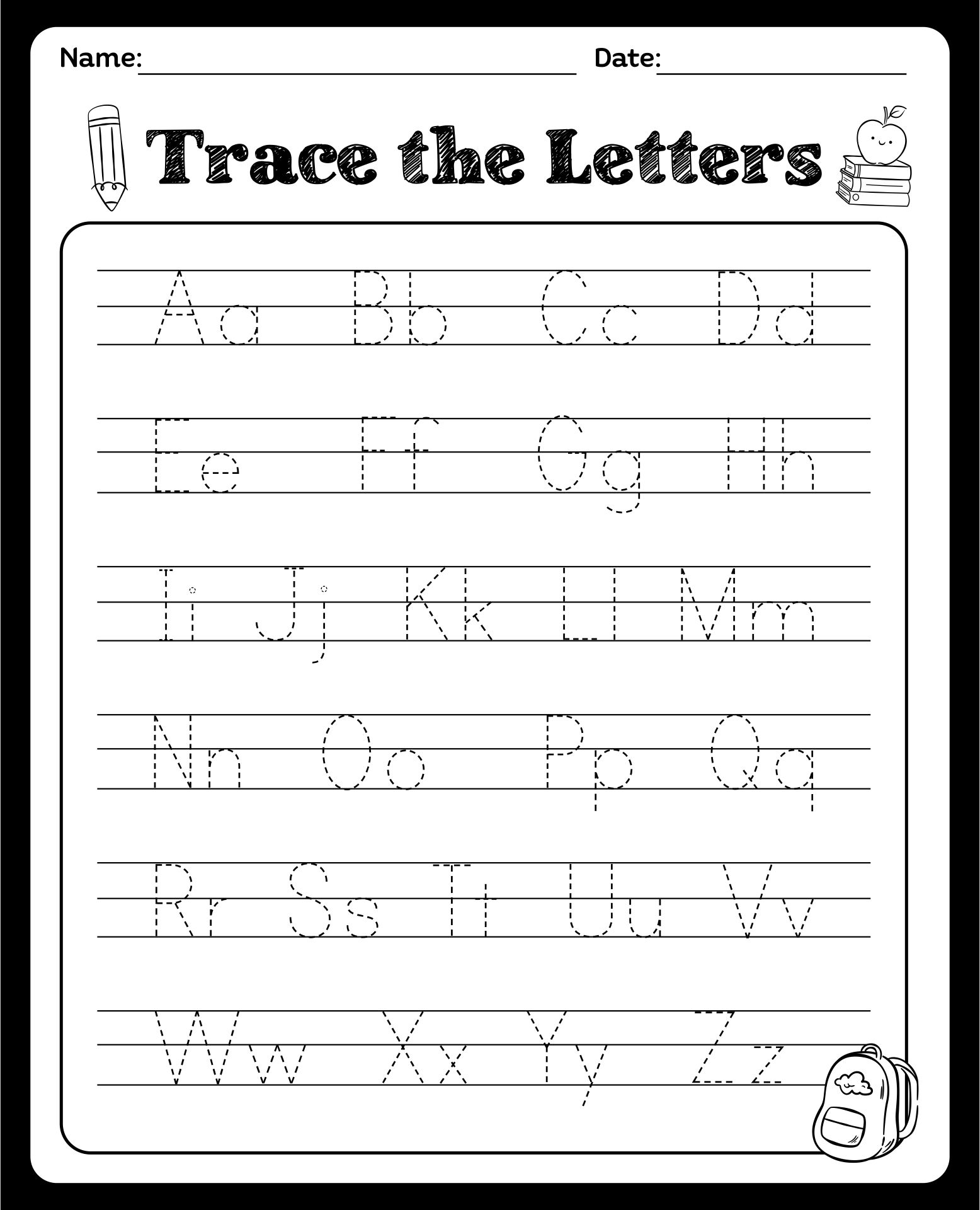 Kindergarten Alphabet Worksheets Printable