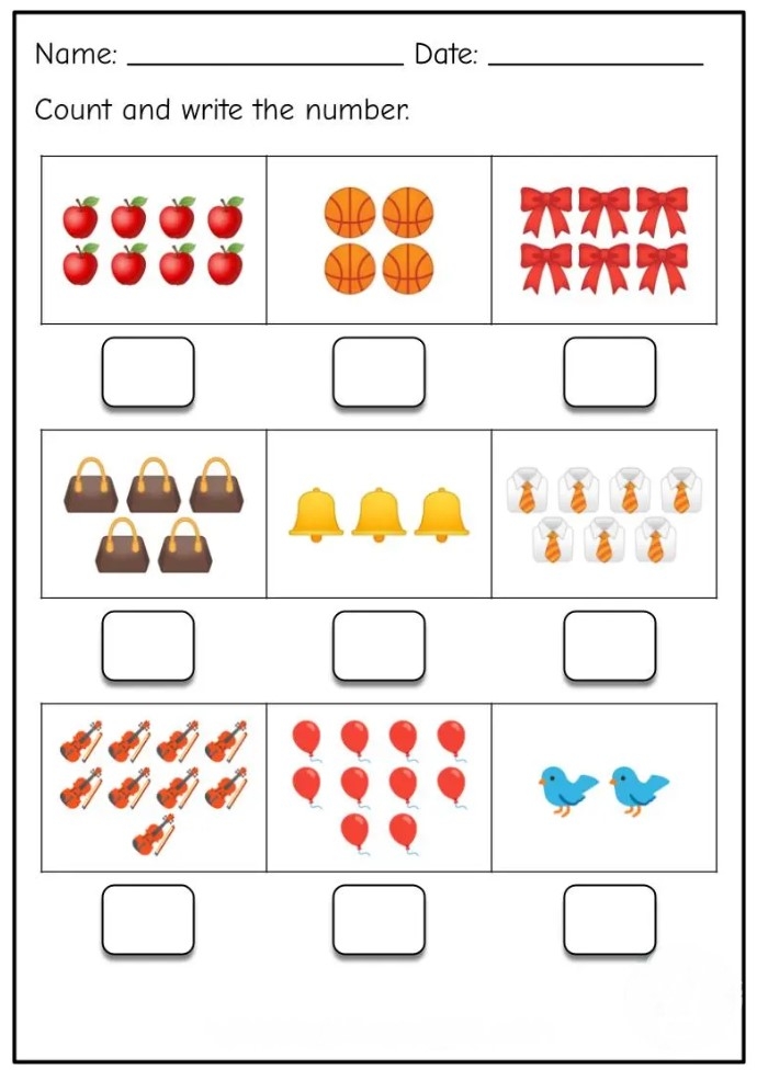 Kindergarten Counting Worksheets 1 10 Free Printable Kindergarten 