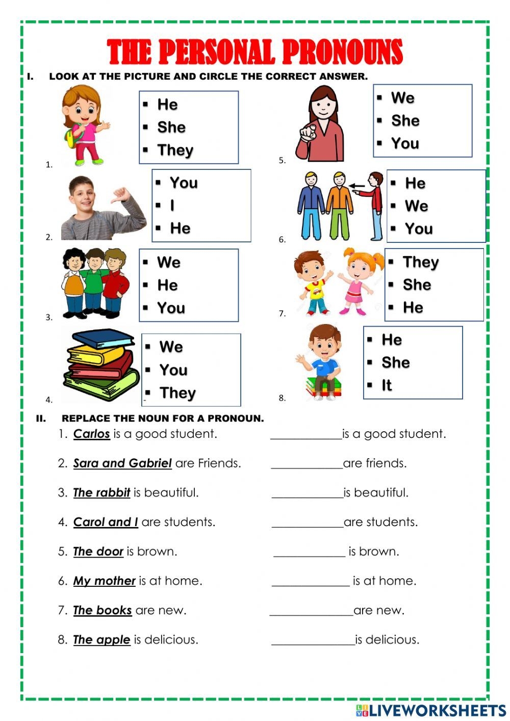 Let 39 s Practice The Personal Pronouns Worksheet Personal Pronouns 