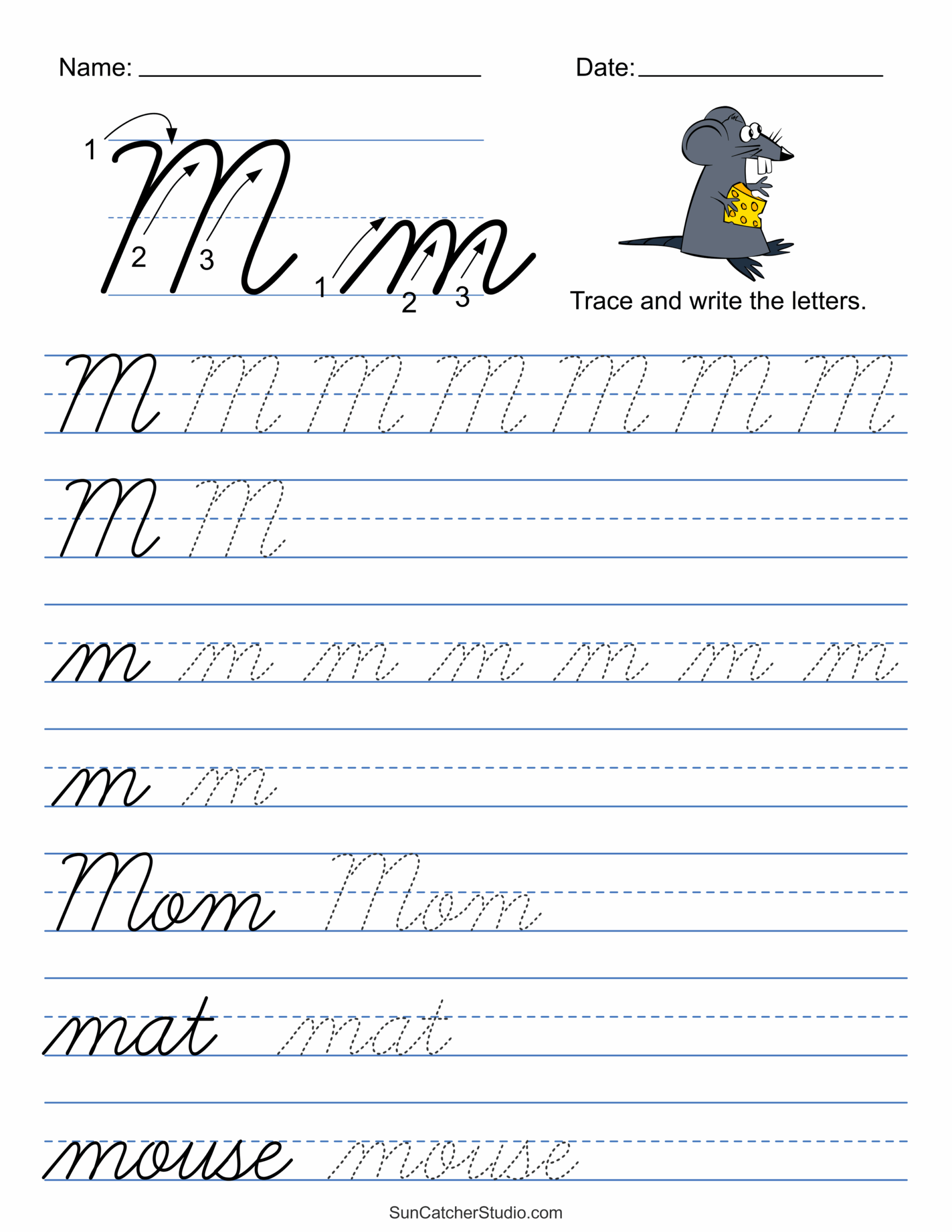 Letter M Handwriting Worksheet Free Printable Infoupdate